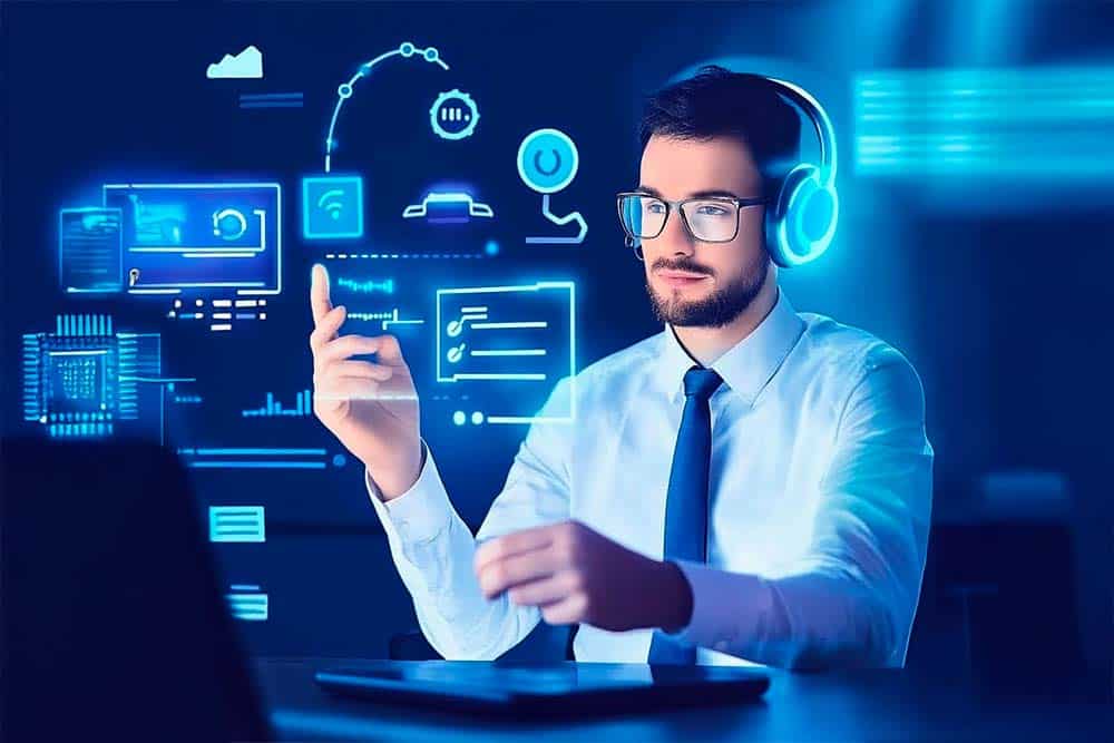 Persona trabajando con realidad aumentada